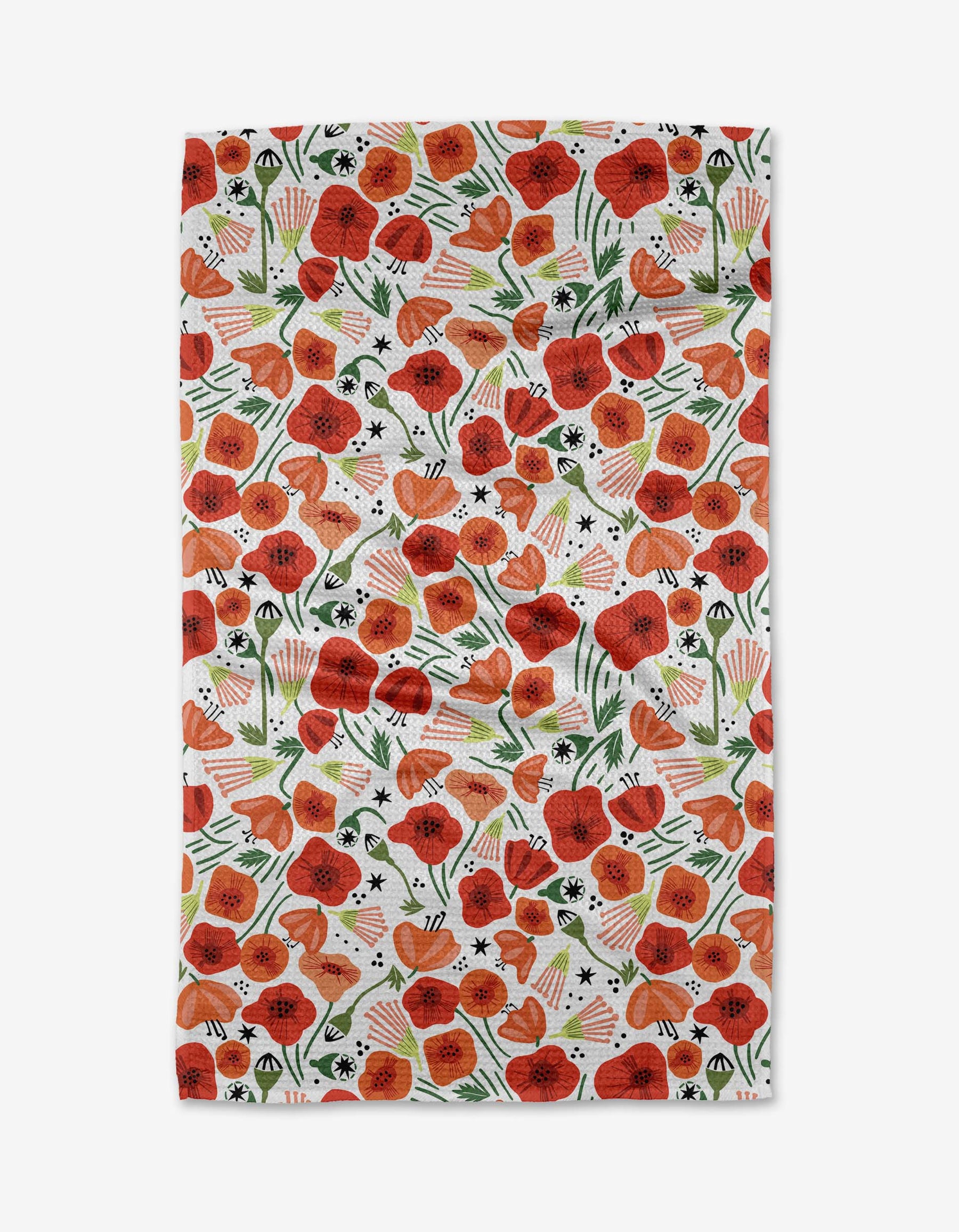 Poppy Power Geometry Tea Towel