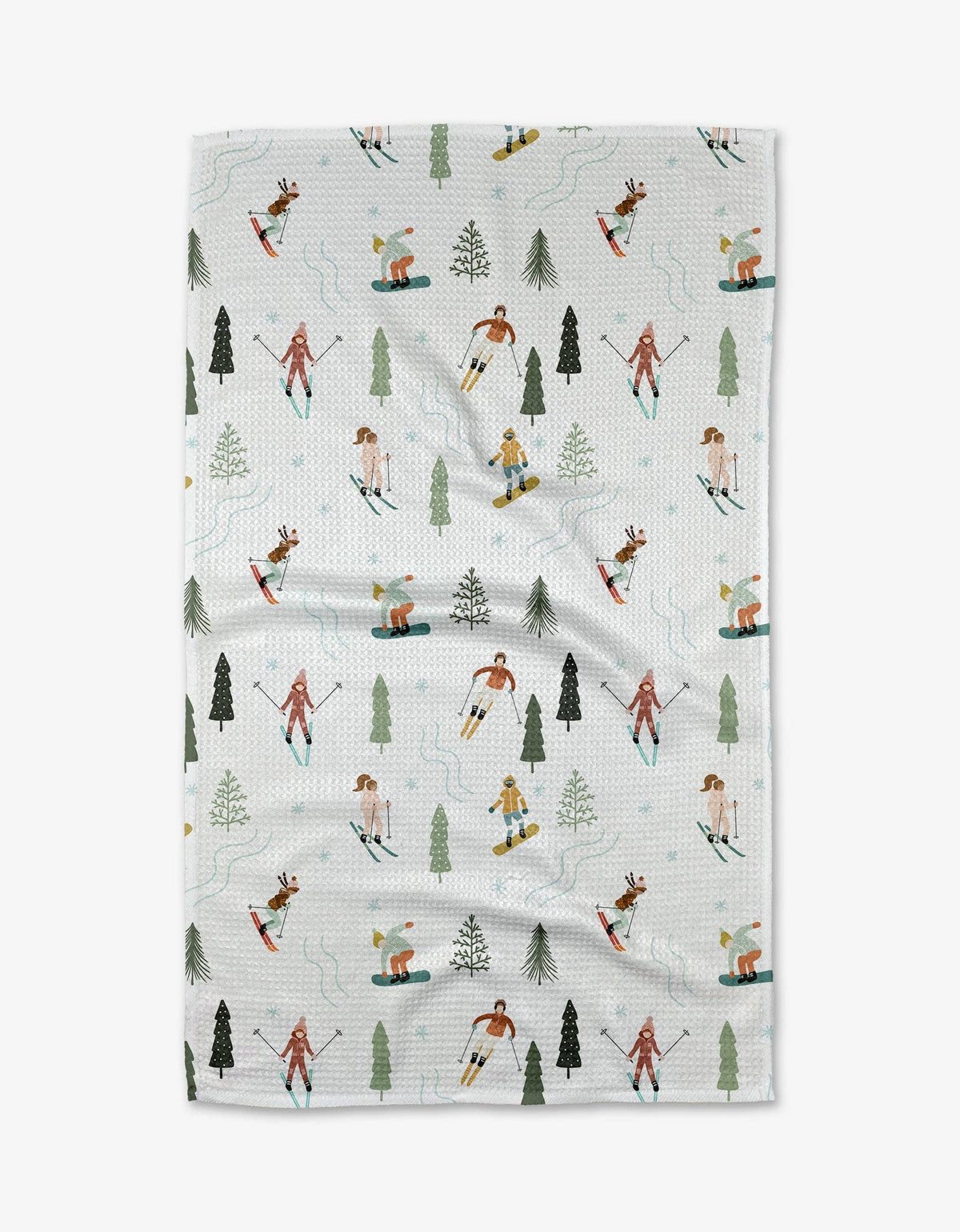 Skier Chill Thrill Geometry Tea Towel