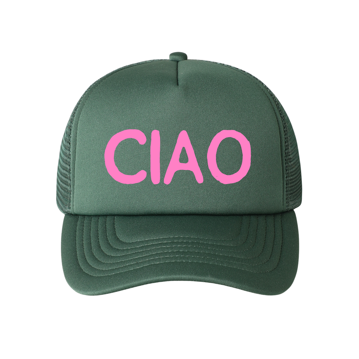 Ciao Trucker Hat | Forest + Pink