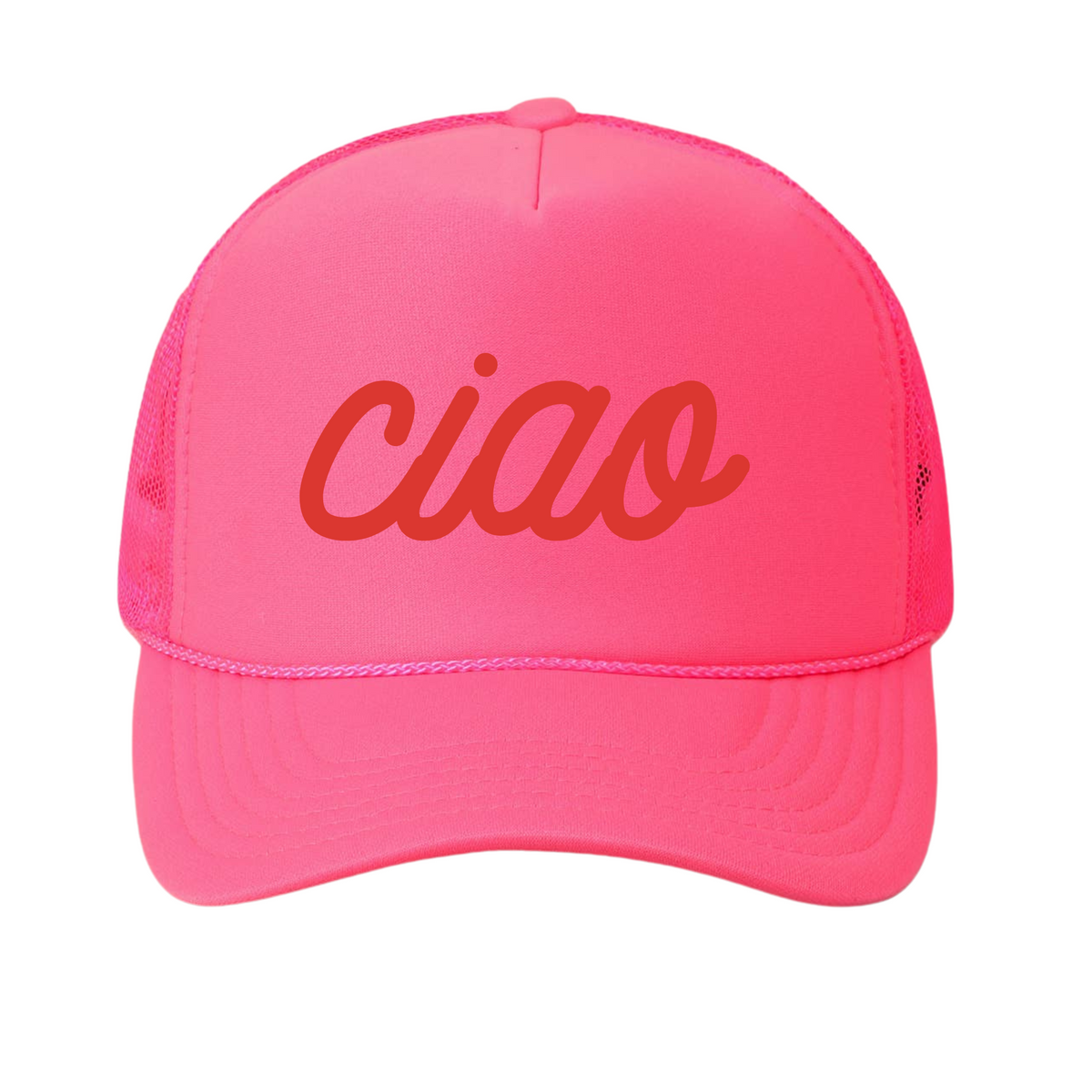 Ciao Trucker Hat | Pink + Red