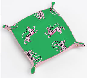 Green & Pink Tiger | Leatherette Pouch