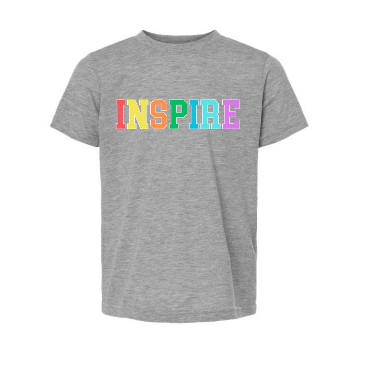 Inspire Colorful Gray Tee:  Youth + Adult