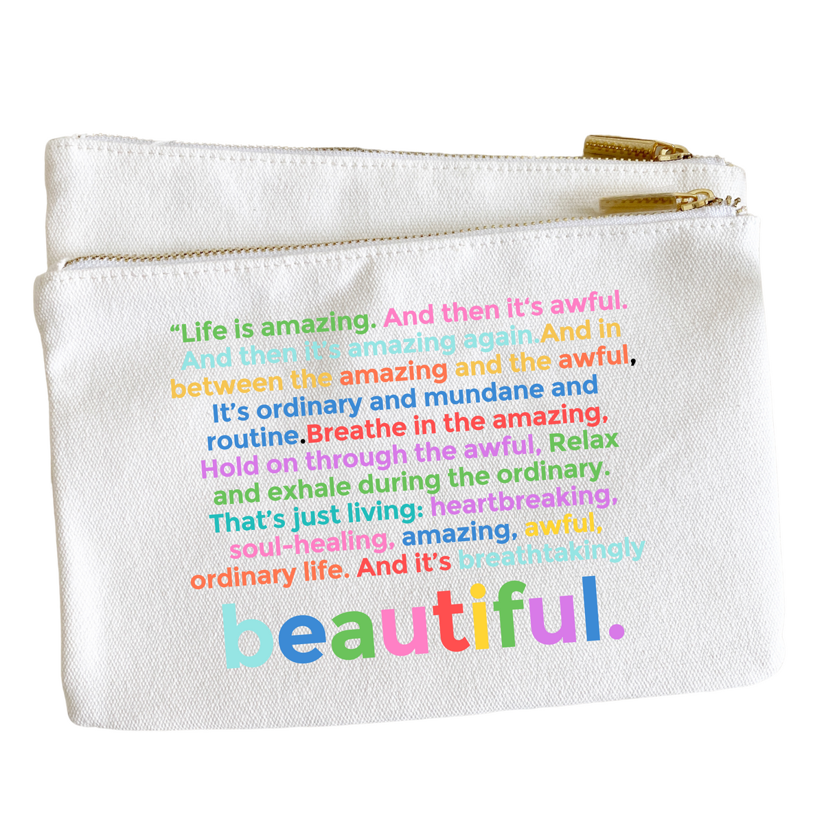 Life is Amazing Canvas Pouch - Aspen Lane 