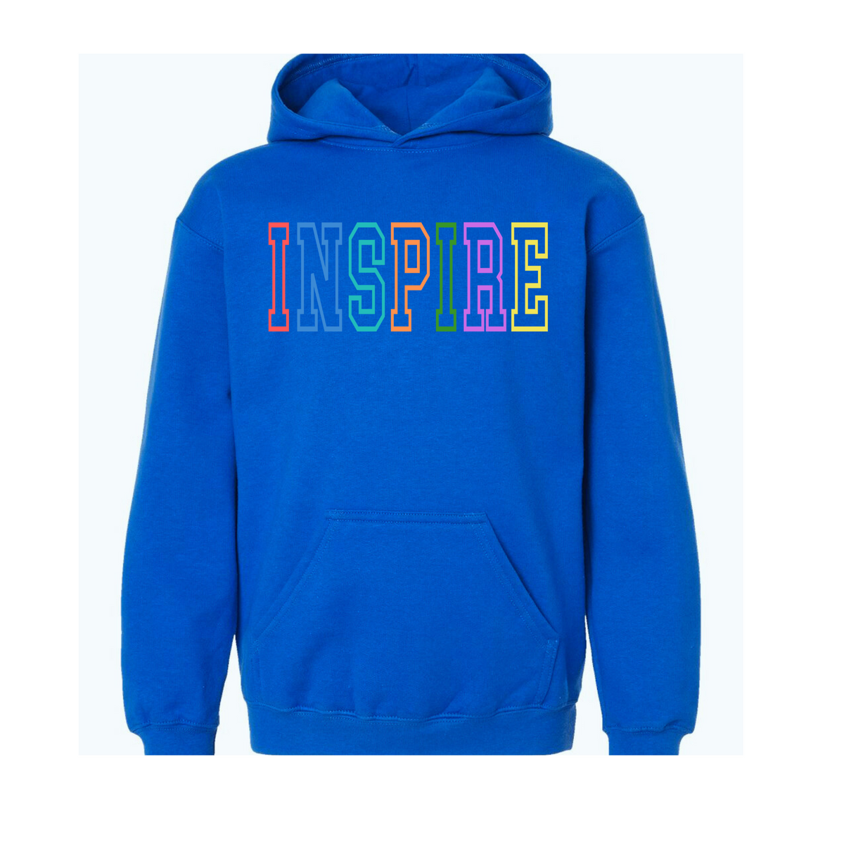 Inspire Colorful Cozy Blue Hoodie (Hollow Logo) - ADULT ONLY