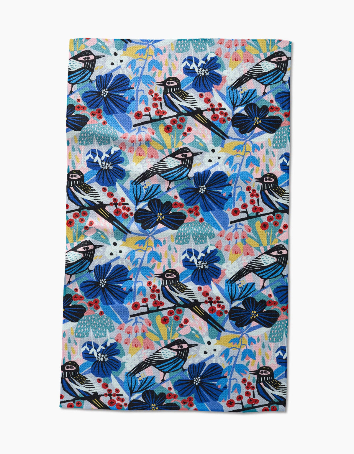 Bird and Berry Geometry Tea Towel