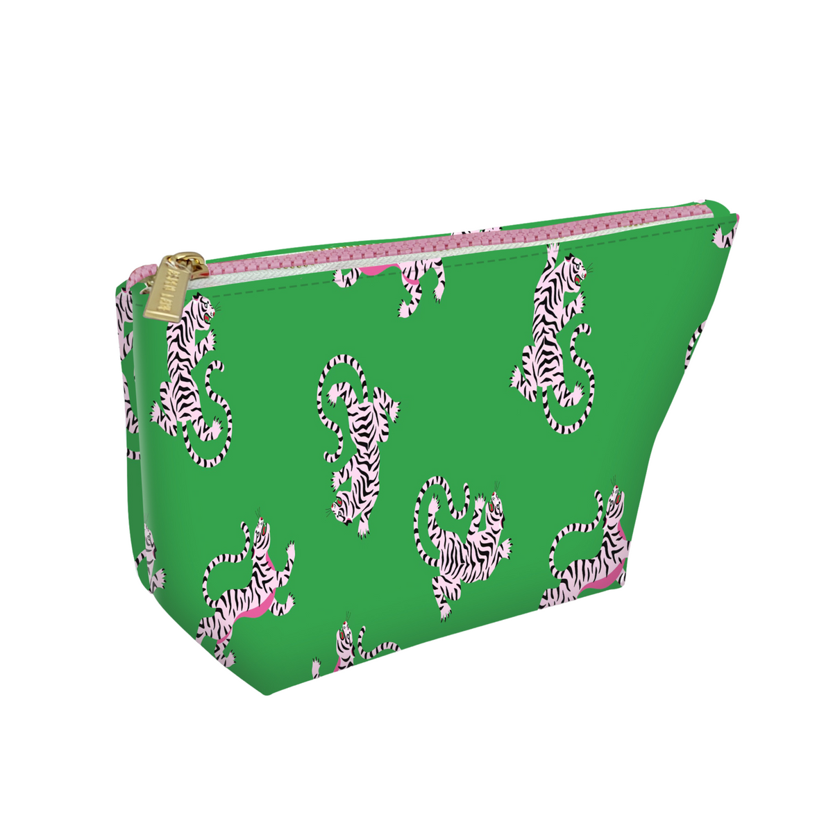 Green & Pink Tiger | Leatherette Pouch